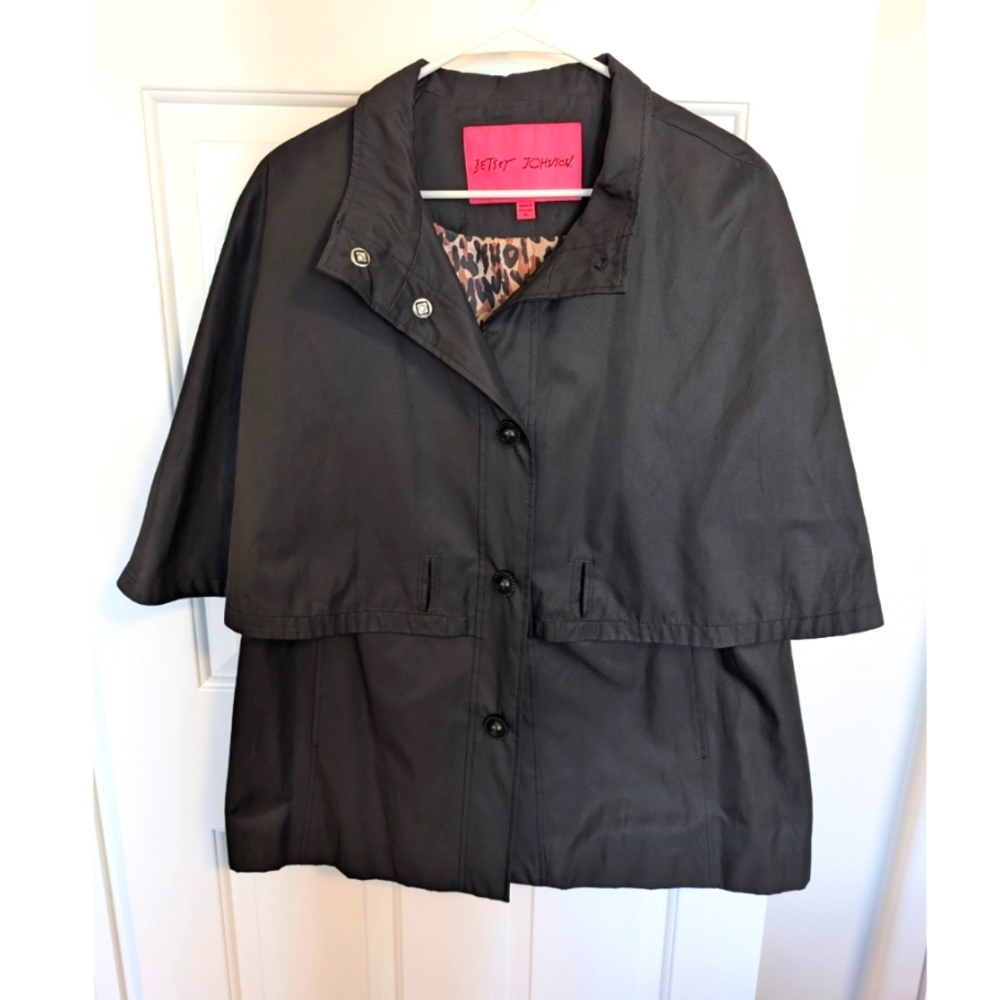 Betsey Johnson Black Cape Coat